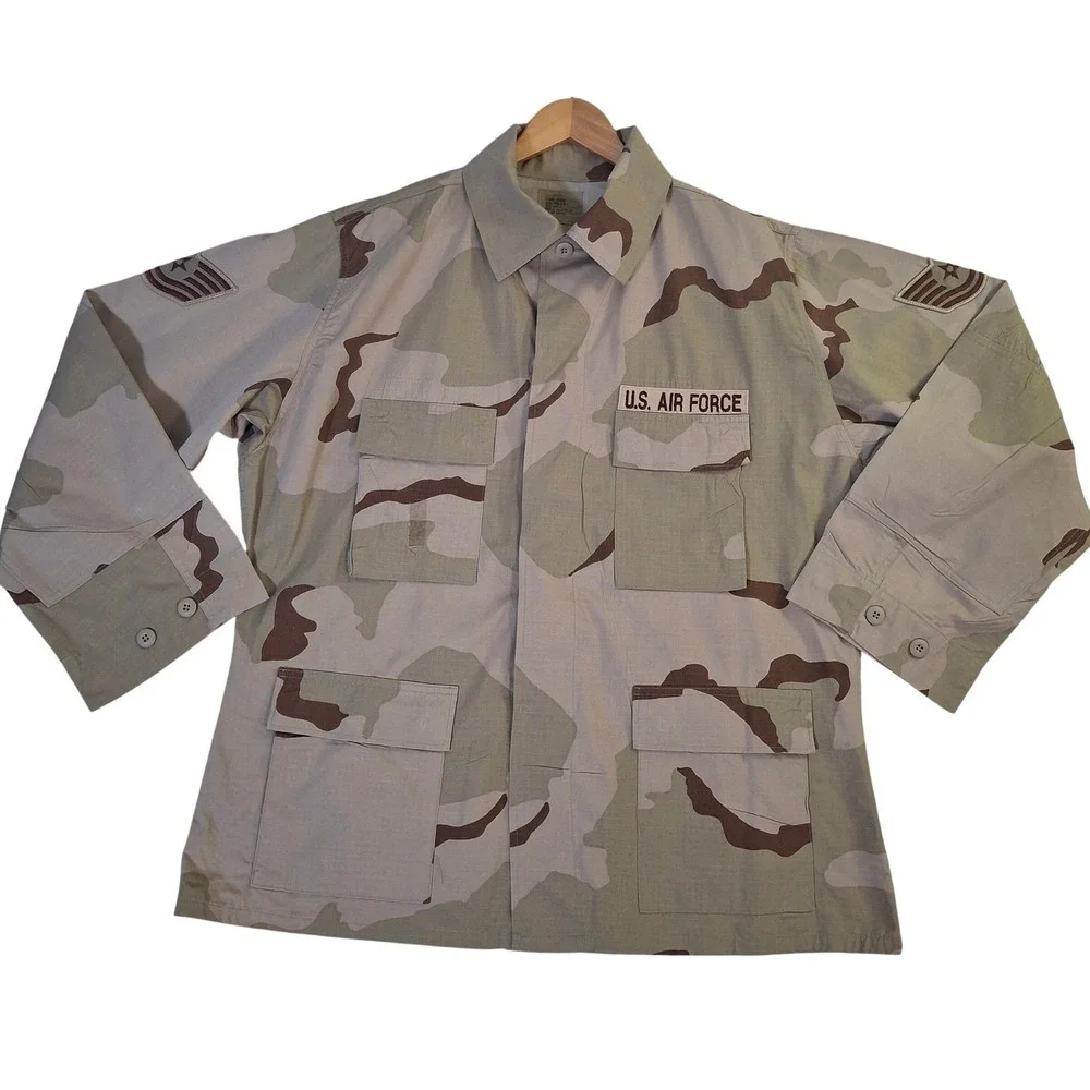 US Air Force Desert Camo Combat Coat Jacket XL Regular 3 Color BDU Master Sgt